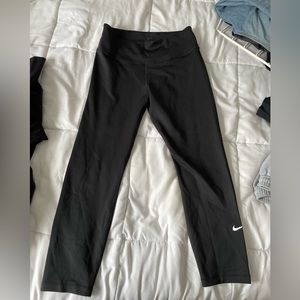 Nike cropped black leggings. Size M